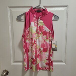 NWT Small Sleeveless Pink Floral PGA Tour top